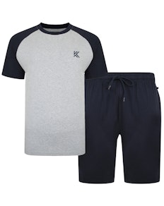 KAM Lounge Wear Shorts und T-Shirt-Set Marineblau